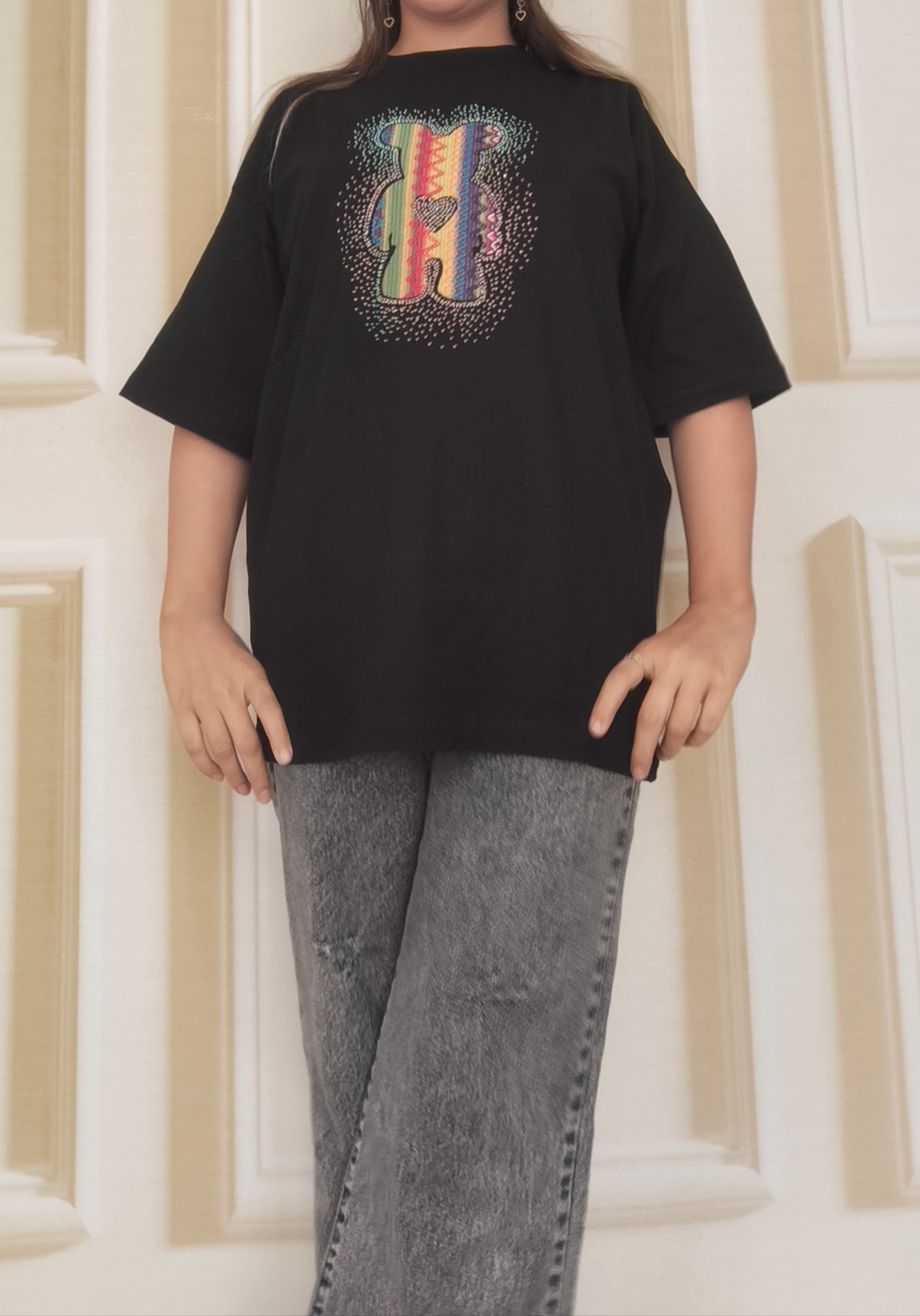 تیشرت زنانه  لانگ ‌طرح‌ عروسک