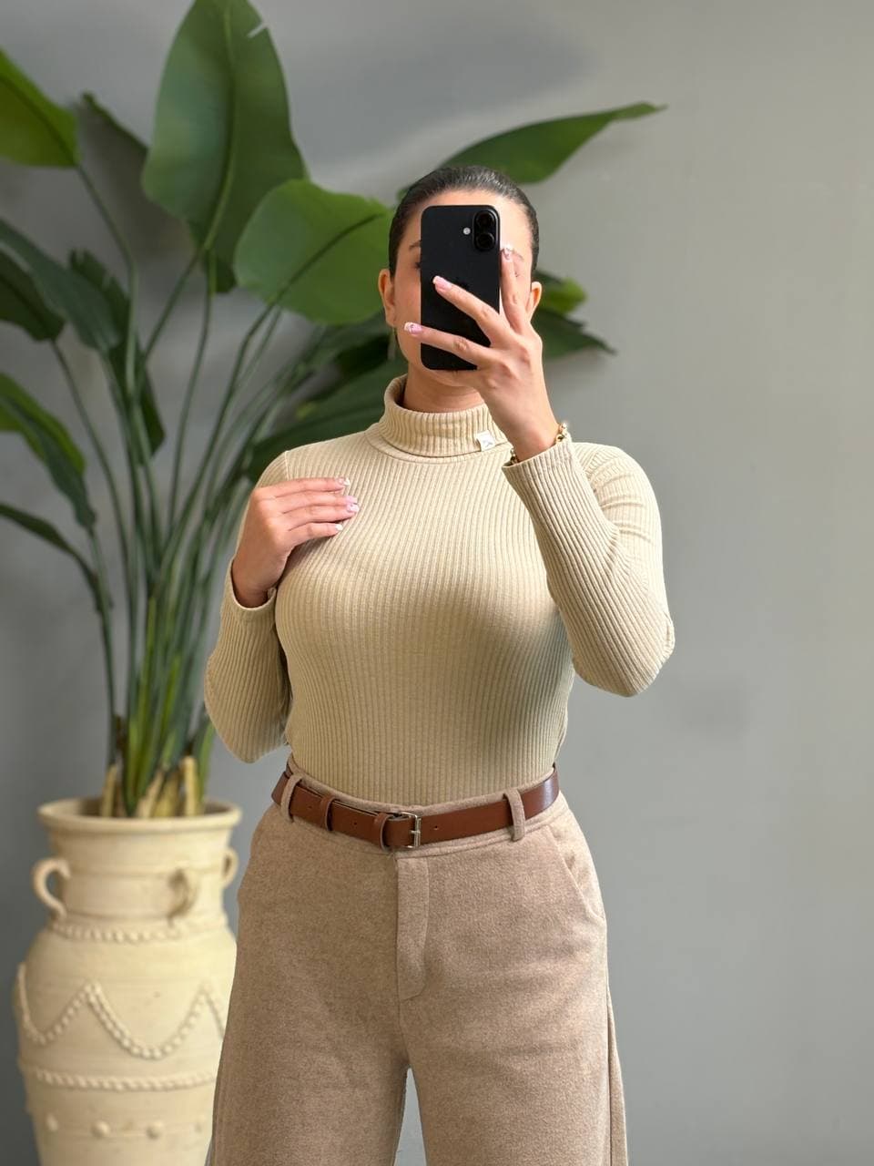 بلیز یقه اسکی زنانه  پنبه پلیسه