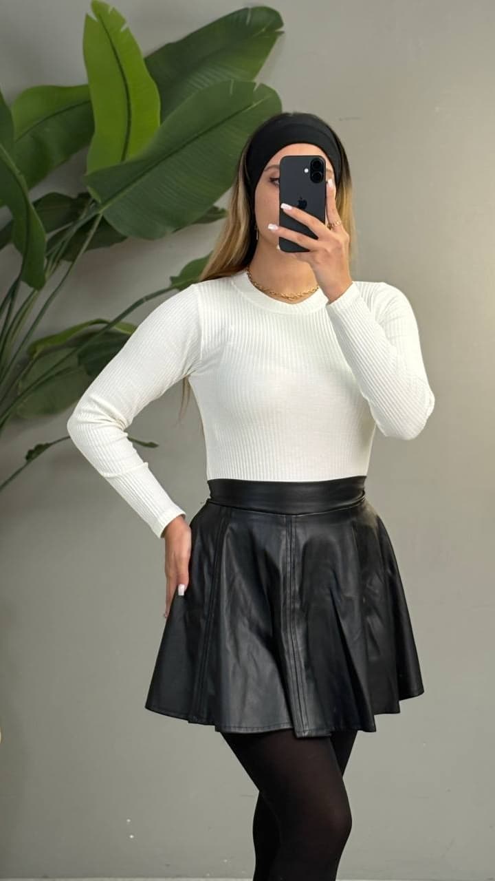 بادی  زنانه یقه گرد پنبه پلیسه