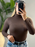 بادی یقه اسکی زنانه پنبه پلیسه فینگر دار